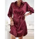 Buttoned Leopard Tied Waist Long Sleeves Loose Lapel Shirt Dress Mini Dresses Buttoned Leopard Tied Waist Long Sleeves Loose Lapel Shirt Dress Mini Dresses