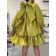 A-Line Long Sleeves Bowknot Pleated Rhine Stones Ruffled Solid Color Mock Neck Mini Dresses A-Line Long Sleeves Bowknot Pleated Rhine Stones Ruffled Solid Color Mock Neck Mini Dresses