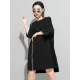 Original Black Zipper Batwing Sleeve Round-Neck Mini Dress Original Black Zipper Batwing Sleeve Round-Neck Mini Dress