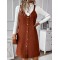 Split-Joint Loose Sleeveless Spaghetti-Neck Mini Dresses