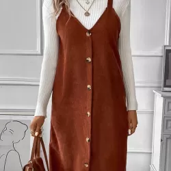 Split-Joint Loose Sleeveless Spaghetti-Neck Mini Dresses