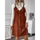 Split-Joint Loose Sleeveless Spaghetti-Neck Mini Dresses Split-Joint Loose Sleeveless Spaghetti-Neck Mini Dresses