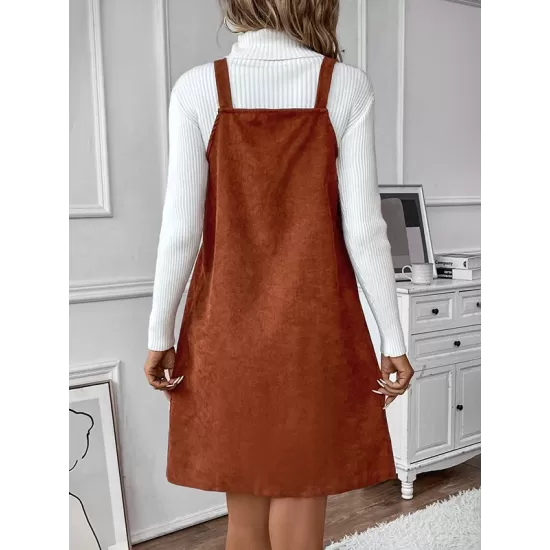 Split-Joint Loose Sleeveless Spaghetti-Neck Mini Dresses Split-Joint Loose Sleeveless Spaghetti-Neck Mini Dresses
