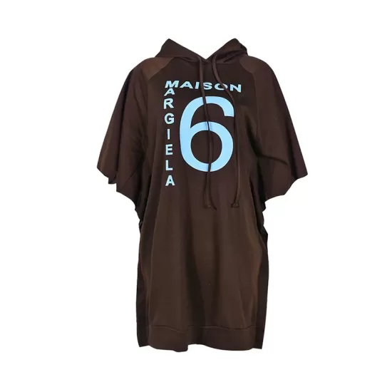 Drawstring Letter Print A-Line Batwing Sleeves Hooded Mini Dresses Drawstring Letter Print A-Line Batwing Sleeves Hooded Mini Dresses