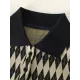 Original Plaid Knitting Lapel Collar Short Sleeves Mini Dress Original Plaid Knitting Lapel Collar Short Sleeves Mini Dress