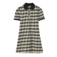 Original Plaid Knitting Lapel Collar Short Sleeves Mini Dress Original Plaid Knitting Lapel Collar Short Sleeves Mini Dress