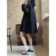 Urban Puff Sleeves Solid Color Round-Neck Mini Dress Urban Puff Sleeves Solid Color Round-Neck Mini Dress