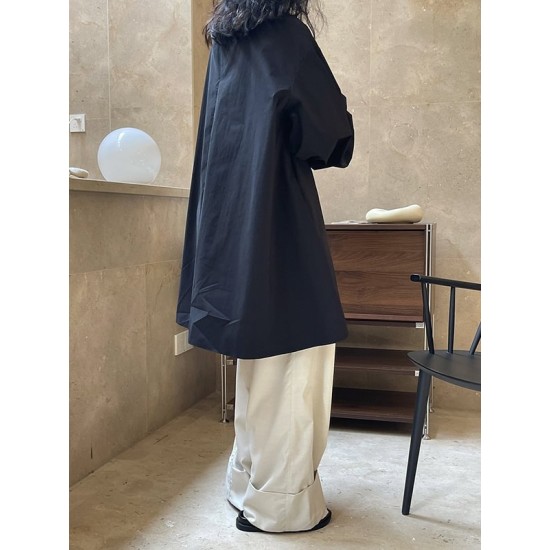 Urban Puff Sleeves Solid Color Round-Neck Mini Dress Urban Puff Sleeves Solid Color Round-Neck Mini Dress