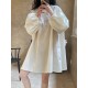 Urban Puff Sleeves Solid Color Round-Neck Mini Dress Urban Puff Sleeves Solid Color Round-Neck Mini Dress