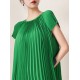 Urban Loose Pleated Solid Color Round-Neck Mini Dresses Urban Loose Pleated Solid Color Round-Neck Mini Dresses