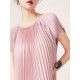 Urban Loose Pleated Solid Color Round-Neck Mini Dresses Urban Loose Pleated Solid Color Round-Neck Mini Dresses