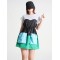 Stylish Selection Short Sleeves Loose Drawstring Split-Joint Round-Neck Mini Dresses