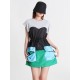 Stylish Selection Short Sleeves Loose Drawstring Split-Joint Round-Neck Mini Dresses Stylish Selection Short Sleeves Loose Drawstring Split-Joint Round-Neck Mini Dresses