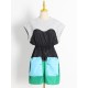 Stylish Selection Short Sleeves Loose Drawstring Split-Joint Round-Neck Mini Dresses Stylish Selection Short Sleeves Loose Drawstring Split-Joint Round-Neck Mini Dresses
