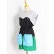 Stylish Selection Short Sleeves Loose Drawstring Split-Joint Round-Neck Mini Dresses Stylish Selection Short Sleeves Loose Drawstring Split-Joint Round-Neck Mini Dresses