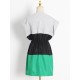 Stylish Selection Short Sleeves Loose Drawstring Split-Joint Round-Neck Mini Dresses Stylish Selection Short Sleeves Loose Drawstring Split-Joint Round-Neck Mini Dresses