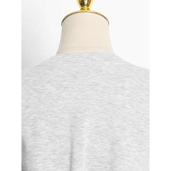Stylish Selection Short Sleeves Loose Drawstring Split-Joint Round-Neck Mini Dresses Stylish Selection Short Sleeves Loose Drawstring Split-Joint Round-Neck Mini Dresses