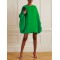 Simple Long Batwing Sleeves Solid Color Round-Neck Mini Dresses