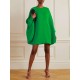 Simple Long Batwing Sleeves Solid Color Round-Neck Mini Dresses Simple Long Batwing Sleeves Solid Color Round-Neck Mini Dresses