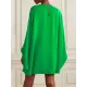 Simple Long Batwing Sleeves Solid Color Round-Neck Mini Dresses Simple Long Batwing Sleeves Solid Color Round-Neck Mini Dresses
