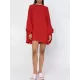 Simple Long Batwing Sleeves Solid Color Round-Neck Mini Dresses Simple Long Batwing Sleeves Solid Color Round-Neck Mini Dresses