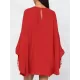 Simple Long Batwing Sleeves Solid Color Round-Neck Mini Dresses Simple Long Batwing Sleeves Solid Color Round-Neck Mini Dresses