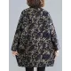 Artistic Retro Loose Long Sleeves Keep Warm Floral Printed High-Neck Mini Dresses Artistic Retro Loose Long Sleeves Keep Warm Floral Printed High-Neck Mini Dresses