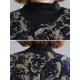 Artistic Retro Loose Long Sleeves Keep Warm Floral Printed High-Neck Mini Dresses Artistic Retro Loose Long Sleeves Keep Warm Floral Printed High-Neck Mini Dresses