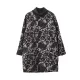 Artistic Retro Loose Long Sleeves Keep Warm Floral Printed High-Neck Mini Dresses Artistic Retro Loose Long Sleeves Keep Warm Floral Printed High-Neck Mini Dresses