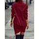 Casual Long Sleeves Solid Color High-Neck Mini Dresses Casual Long Sleeves Solid Color High-Neck Mini Dresses