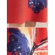 Casual Long Sleeves Loose Contrast Color Printed Pleated Beaded Stand Collar Mini Dresses Casual Long Sleeves Loose Contrast Color Printed Pleated Beaded Stand Collar Mini Dresses