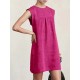 Casual Cap Sleeve Loose Solid Color Round-Neck Mini Dresses Casual Cap Sleeve Loose Solid Color Round-Neck Mini Dresses