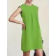 Casual Cap Sleeve Loose Solid Color Round-Neck Mini Dresses Casual Cap Sleeve Loose Solid Color Round-Neck Mini Dresses