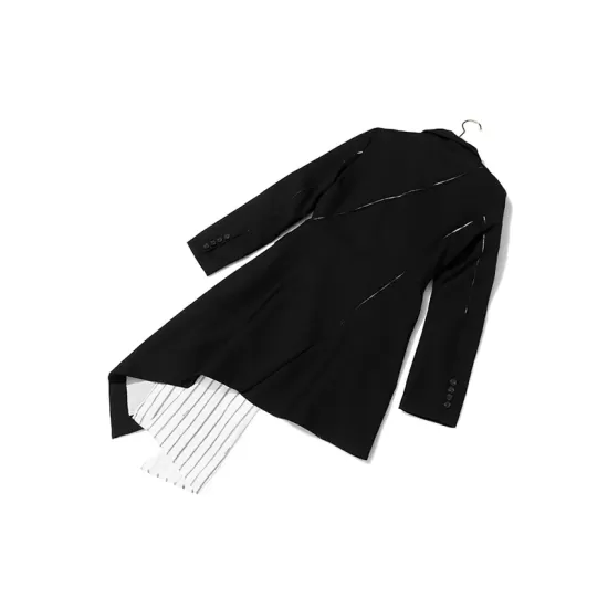 Casual Skinny Long Sleeves Striped Split-Joint Lapel Collar Blazer Mini Dresses Casual Skinny Long Sleeves Striped Split-Joint Lapel Collar Blazer Mini Dresses
