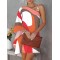 Original Loose Contrast Color Printed One-Shoulder Mini Dresses