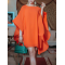 Batwing Sleeves Loose Solid Color Round-Neck Mini Dresses