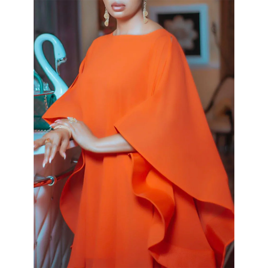 Batwing Sleeves Loose Solid Color Round-Neck Mini Dresses Batwing Sleeves Loose Solid Color Round-Neck Mini Dresses