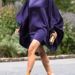 Going Out Loose Batwing Sleeves Buttoned Solid Color Mini Dresses