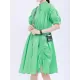Asymmetric Pleated Solid Color Loose Short Sleeves Stand Collar Shirt Dress Mini Dresses Asymmetric Pleated Solid Color Loose Short Sleeves Stand Collar Shirt Dress Mini Dresses