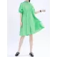 Asymmetric Pleated Solid Color Loose Short Sleeves Stand Collar Shirt Dress Mini Dresses Asymmetric Pleated Solid Color Loose Short Sleeves Stand Collar Shirt Dress Mini Dresses