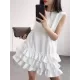Falbala Solid Color Split-Joint Zipper Loose Sleeveless Round-Neck Mini Dresses Falbala Solid Color Split-Joint Zipper Loose Sleeveless Round-Neck Mini Dresses