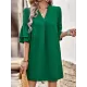 Falbala Solid Color Loose Short Sleeves V-Neck Mini Dresses Falbala Solid Color Loose Short Sleeves V-Neck Mini Dresses