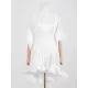 Floral Pleated Split-Joint High-Low Loose Stand Collar Mini Dresses Floral Pleated Split-Joint High-Low Loose Stand Collar Mini Dresses