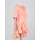 Floral Pleated Split-Joint High-Low Loose Stand Collar Mini Dresses Floral Pleated Split-Joint High-Low Loose Stand Collar Mini Dresses