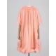 Floral Pleated Split-Joint High-Low Loose Stand Collar Mini Dresses Floral Pleated Split-Joint High-Low Loose Stand Collar Mini Dresses