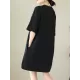 Split-Joint Loose Short Sleeves Round-Neck Mini Dresses Split-Joint Loose Short Sleeves Round-Neck Mini Dresses