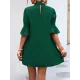 Solid Color Half Sleeves Loose High-Neck Mini Dresses Solid Color Half Sleeves Loose High-Neck Mini Dresses