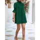 Solid Color Half Sleeves Loose High-Neck Mini Dresses Solid Color Half Sleeves Loose High-Neck Mini Dresses