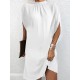 Solid Color Loose Raglan Sleeve Mock Neck Mini Dresses Solid Color Loose Raglan Sleeve Mock Neck Mini Dresses