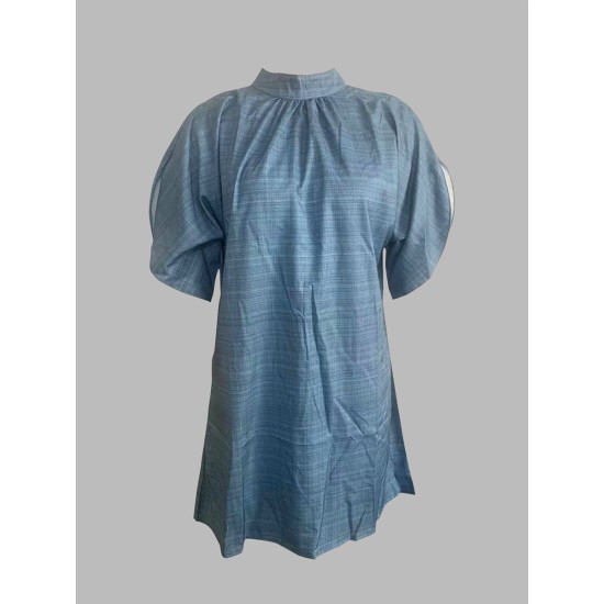 Solid Color Loose Raglan Sleeve Mock Neck Mini Dresses Solid Color Loose Raglan Sleeve Mock Neck Mini Dresses